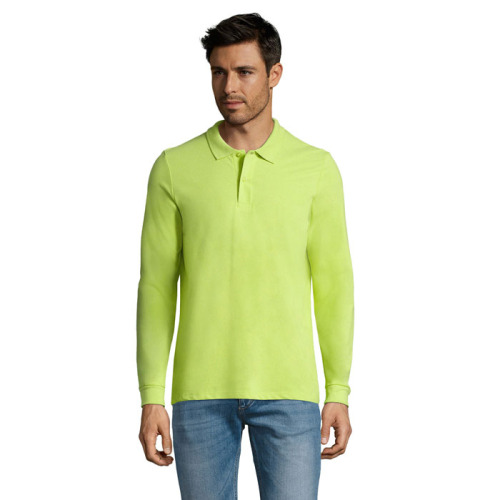 PERFECT MEN LSL POLO 180g Apple Green S02087-AG-L 