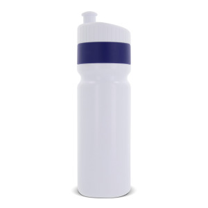 Bidon sportowy z obwódką  750ml Biały / ciemnoniebieski