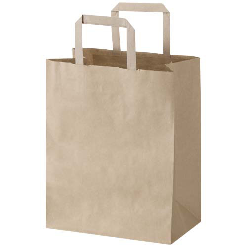 Kraft torba papierowa 80 g/m2 z płaskimi uchwytami — 25 x 15 x 32 cm Kraftowy brąz 1PQ01206 (2)