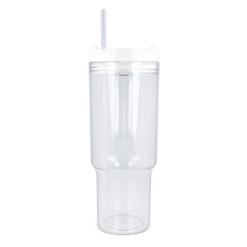 Kubek Miami z uchwytem, przezroczysty, 1,2 l, R-PET Transparentny / biały LT98695-N0401 (2)