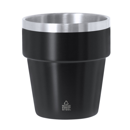 Kubek 250 ml ze stali nierdzewnej z recyklingu Czarny VA682-03 