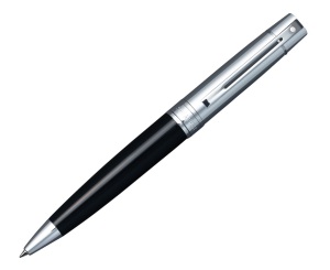 Długopis Sheaffer kolekcja 300, czarny/chrom, wykończenia chromowane, etui prezentowe