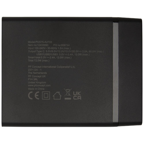 ADAPT stacja zasilania PD o mocy 72 W z tworzyw sztucznych pochodzących z recyklingu Czarny 12433090 (4)