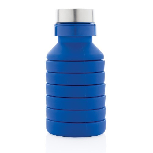 Składana butelka sportowa 550 ml z karabińczykiem niebieski P432.625 (3)