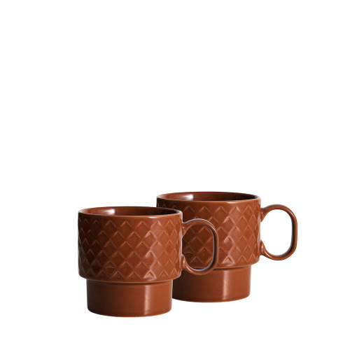 Kubek do herbaty COFFEE & MORE 2-szt, terracotta Ceglany 5018526- 