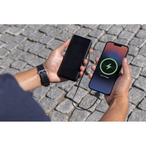 Power bank 10000 mAh Lockhart, zintegrowane kable Czarny P322.431 (9)