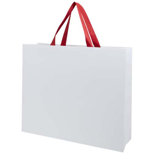 Torba papierowa Smartfold 210 g/m² z uchwytami ze wstążki i błyszczącym laminowaniem – 42 x 12 x 35 cm Czerwony 1ZM01521 (2)