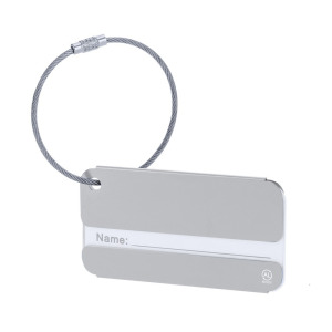 Zawieszka do bagażu z aluminium z recyklingu Srebrny