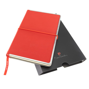 Notes Pierre Cardin Highscribe A5 z metalowymi krawędziami czerwony