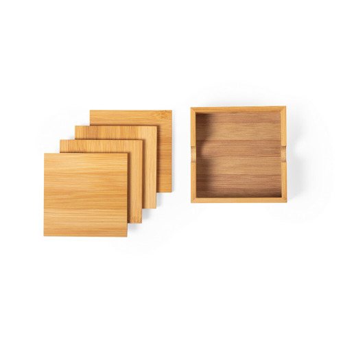 Zestaw 4 bambusowych podkładek Neutralny V8877-00 (2)