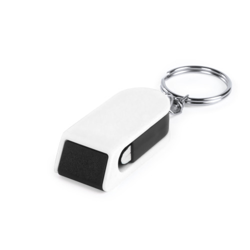 Brelok, czyścik do ekranu, stojak na telefon Czarny V8433-03 