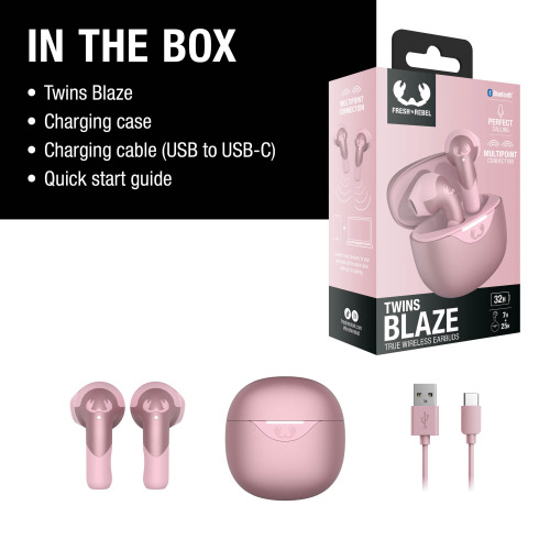 3TW2200 I Fresh 'n Rebel Twins Blaze - True Wireless earbuds with ENC Pasteloworóżowy LT49729-N0079 (5)