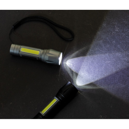 Kieszonkowa latarka LED 3W ze światłem COB Szary P513.522 (7)