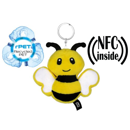 Pluszowa pszczoła RPET z chipem NFC, brelok | Zibee żółty HE795-08 