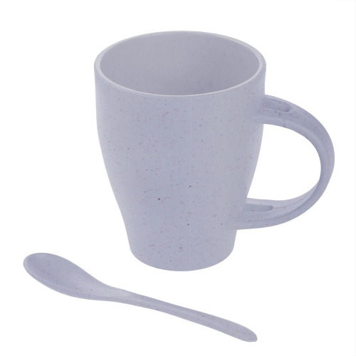 Bambusowy kubek 300 ml z łyżeczką Błękitny V0847-23 (1)