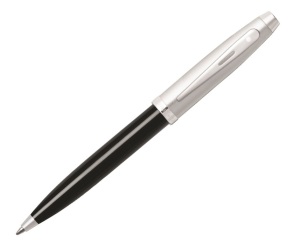 Długopis Sheaffer kolekcja 100, czarny/chrom, wykończenia chromowane, etui prezentowe czarny