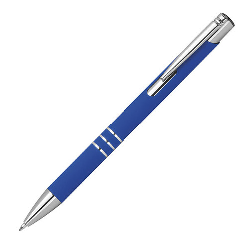 Długopis z aluminium z recyklingu półżelowy soft touch DUNMORE Niebieski 399104 
