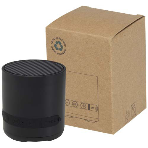 Hunor głośnik bezprzewodowy o mocy 3 W z tworzyw sztucznych pochodzących z recyklingu Czarny 12445490 