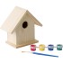 Domek dla ptaków, zestaw do malowania, farbki i pędzelek drewno V7347-17  thumbnail