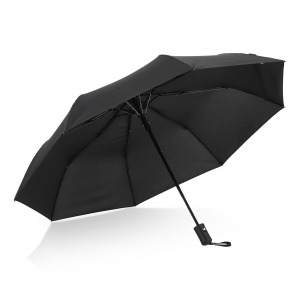 Daintree 190T Pongee 21.5" Składany parasol automatyczny, wiatroodporny Czarny
