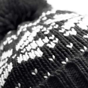Czapka Klasyczna Akrylowa Wzor Fair Isle - Black & White