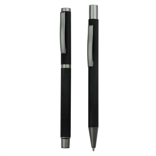 Zestaw piśmienny, długopis i pióro kulkowe czarny V1957-03 (1)