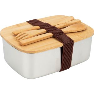 Lunch box ze sztućcami DIEST 1000 ml Beżowy
