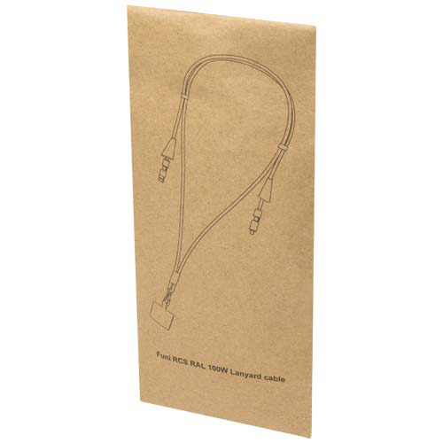 Funi smycz do smartfona z tworzyw sztucznych pochodzących z recyklingu z wbudowaną funkcją synchronizacji danych i kablem 5 w 1 do szybkiego ładowania 100 W Czarny 12445390 (2)