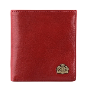 Damski portfel WITTCHEN skórzany z herbem na zatrzask Czerwony