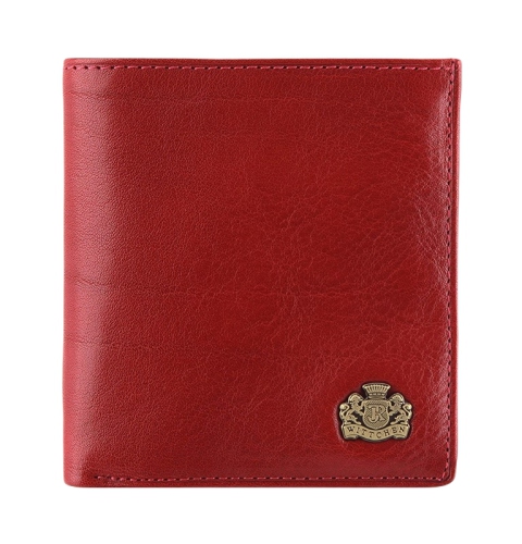 Damski portfel WITTCHEN skórzany z herbem na zatrzask Czerwony WITT10-1-065 
