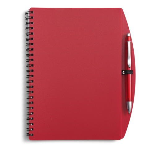 Notatnik A5 (kartki w linie)  z długopisem czerwony V2387-05 
