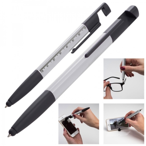 Długopis plastikowy z linijką DAAN szary 064207 (1)