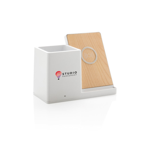 Ładowarka bezprzewodowa 10W, organizer na biurko Ontario Biały P308.403 (9)