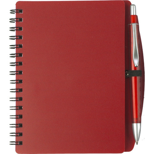 Notatnik A6 (kartki w linie)  z długopisem czerwony V2391-05 (2)