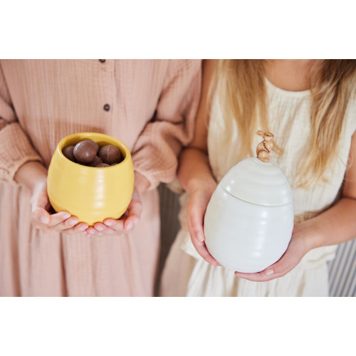 SŁOIK ELLEN Z POKRYWKĄ ZAJĄCZEK, KREMOWY Kremowy 5018449- (3)