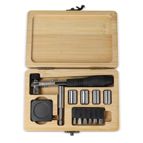 13-częściowy zestaw narzędzi w bambusowym pudełku  Naturalny LT93414-N0094 (2)