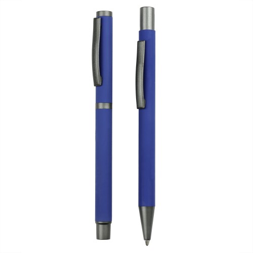 Zestaw piśmienny, długopis i pióro kulkowe granatowy V1957-04 (1)