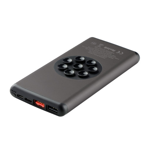 Bezprzewodowy power bank 10000 mAh Mauro Conti z przyssawkami, ładowarka bezprzewodowa 10W | Stef Czarny V4833-03 (4)