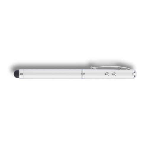 Długopis 4 w 1, touch pen, wskaźnik laserowy, latarka Srebrny P327.102 (7)