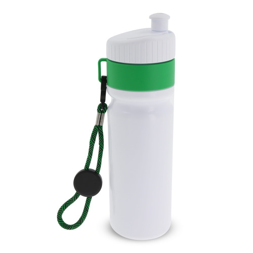 Bidon Sportowy Z Obwódka I Kolorowym Sznurkiem 750ml Biały / zielony LT98736-N0131 (3)