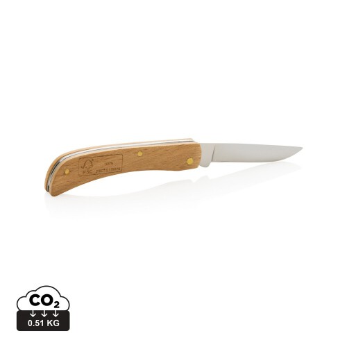 Drewniany nóż składany, scyzoryk brązowy P414.009 (8)