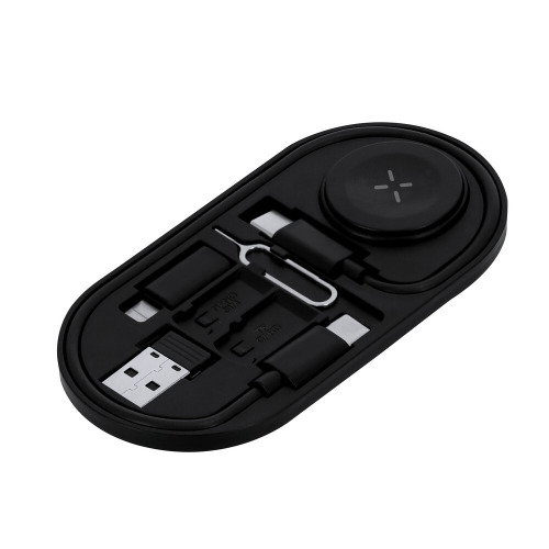 Ładowarka bezprzewodowa 15W z RABS, kabel do ładowania, etui w komplecie Czarny VA606-03 