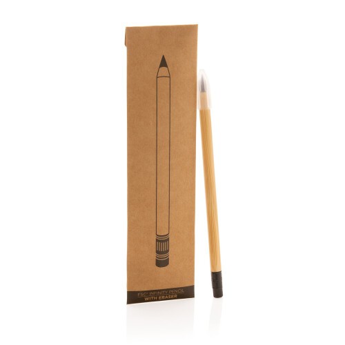 Bambusowy ołówek Infinity z gumką brązowy P611.099 (5)