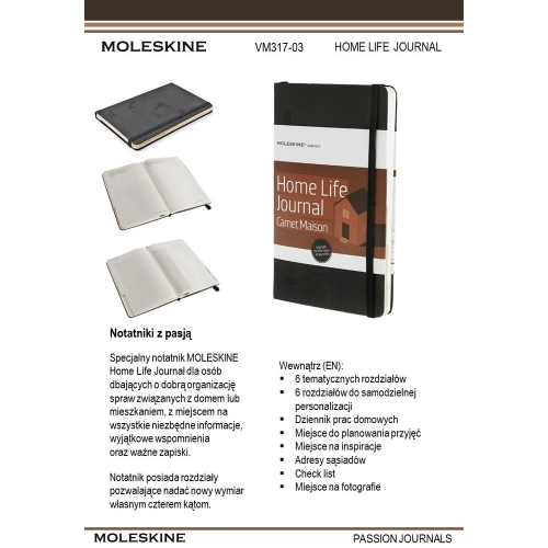 Home Life Journal - specjlany notatnik Moleskine Passion Journal czarny VM317-03 (6)