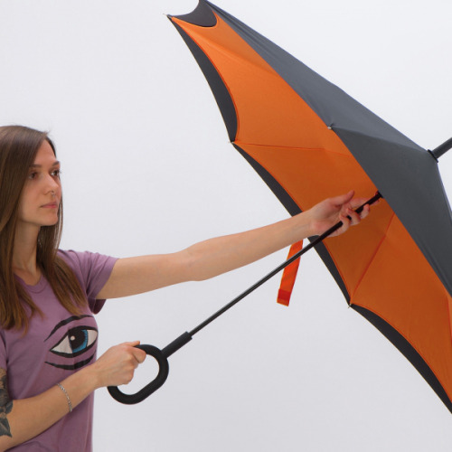 Parasol manualny odwrócony ø120 cm OLIVIA Pomarańczowy 4047610 (6)