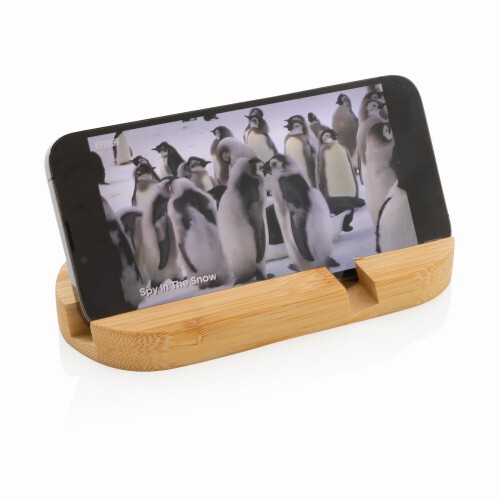 Bambusowy stojak na telefon, tablet biały P301.379 (2)