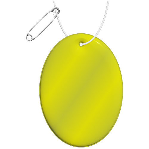 Odblaskowy wieszak owalny Neonowy żółty 1PR01006 