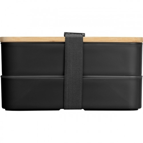 Lunch box 2x600 ml ze sztućcami PESCARA Czarny 253103 (3)