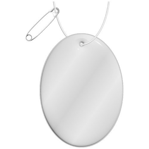 RFX™ reflective owalna odblaskowa zawieszka z TPU Biały 1PR10301 