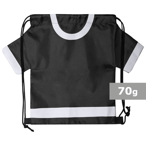 Worek ze sznurkiem "koszulka kibica", rozmiar dziecięcy czarny V8173-03 (1)